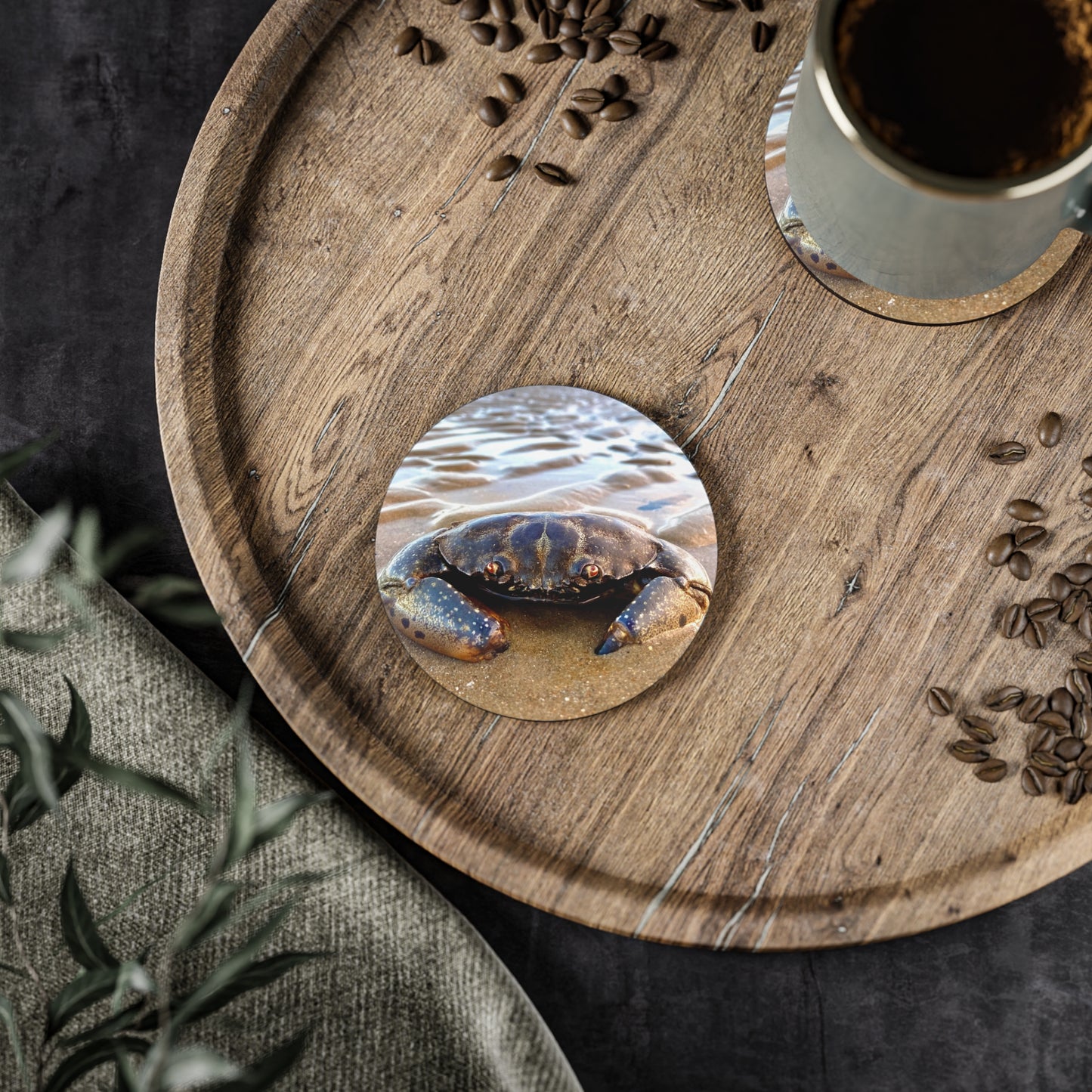 Coastal Crab Coasters - Nautical Drinkware Decor for Beach Lovers