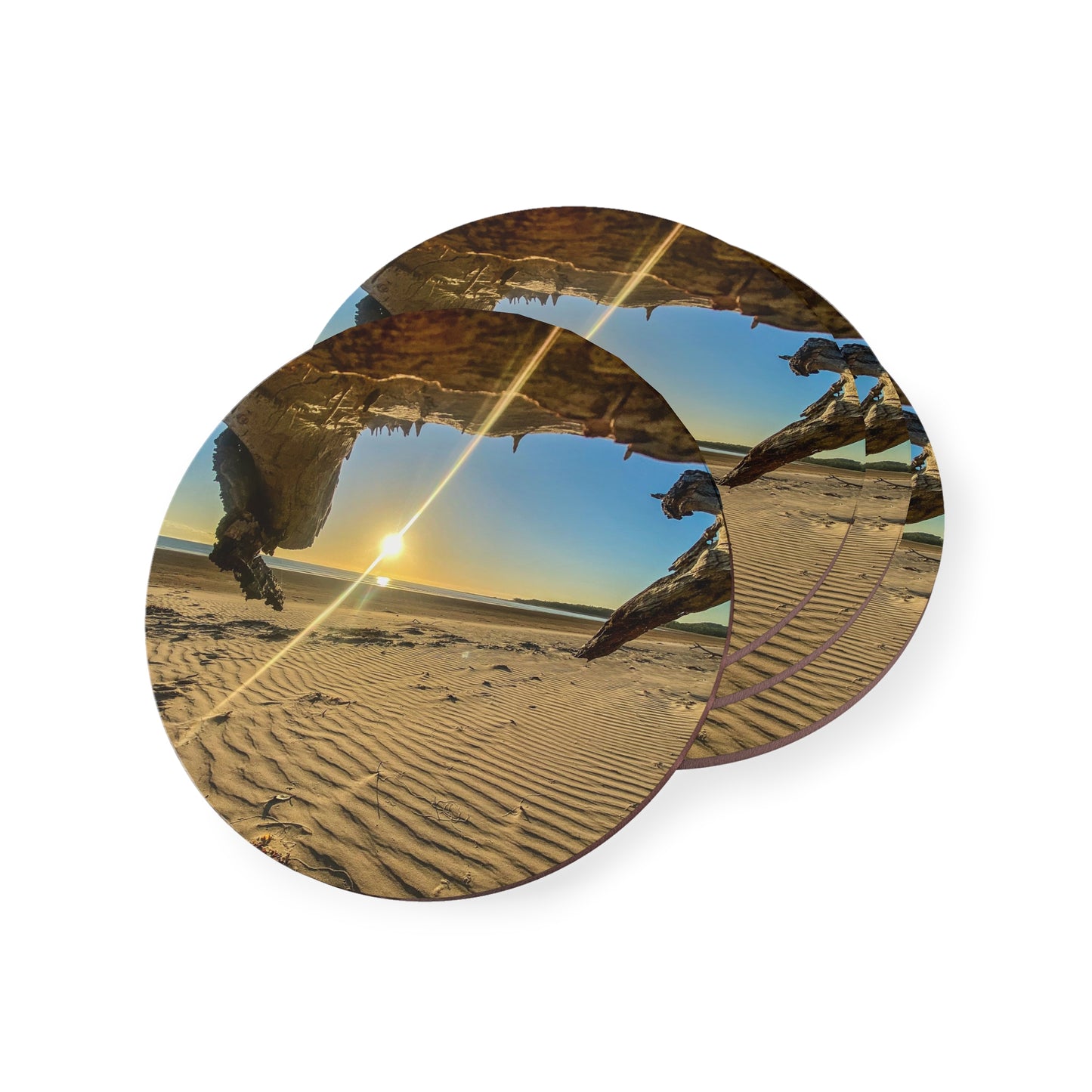 Sunrise Beach Coasters - Nature-Inspired Drink Coasters for Home Decor