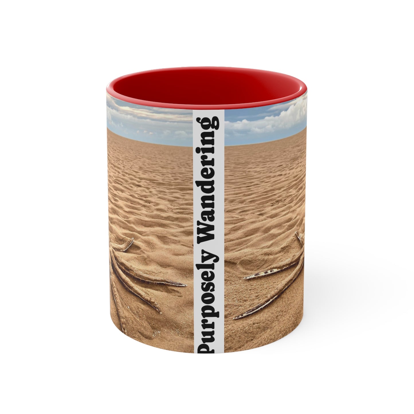 Purposely Wandering 11oz Colorful Accent Mug - Beach Vibes for Adventure Lovers