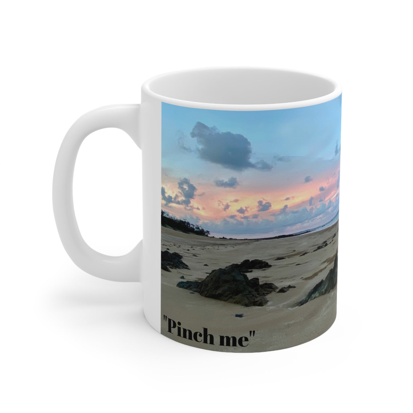 “Pinch me” White Ceramic Mug, 11oz