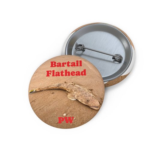 Fishing- Bartail Flathead Pin Button