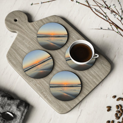 Tropical Sunrise Coasters - Beach Vibe Drinkware Essentials
