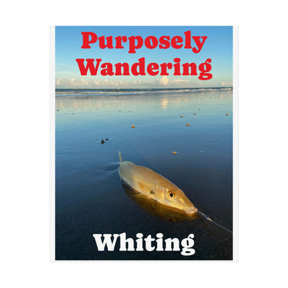 Purposely Wandering Unframed Poster - Coastal Decor with Whiting Fish