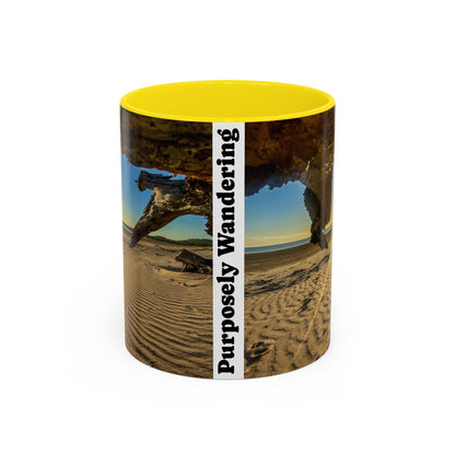 Purposely Wandering Accent Coffee Mug - Coastal Adventure Design - Perfect Gift for Nature Lovers