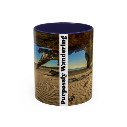 Purposely Wandering Accent Coffee Mug - Coastal Adventure Design - Perfect Gift for Nature Lovers
