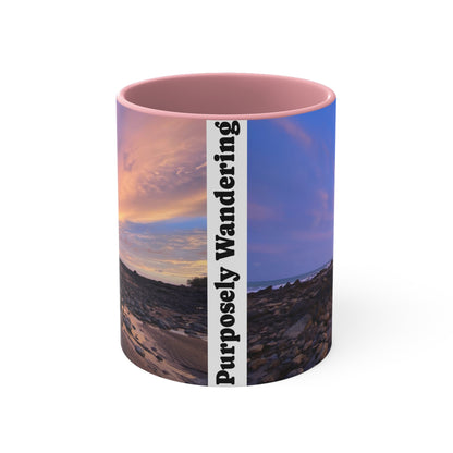 Colorful Accent Mug - Purposefully Wandering Design - Perfect for Nature Lovers