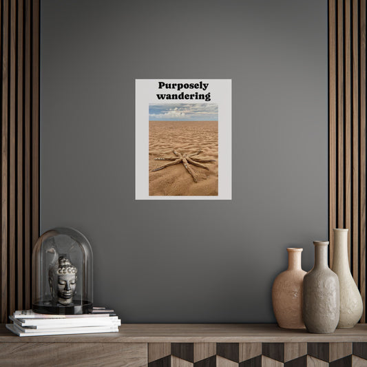 Purposeful Wandering Unframed Poster - Minimalist Wall Art for Beach Vibes