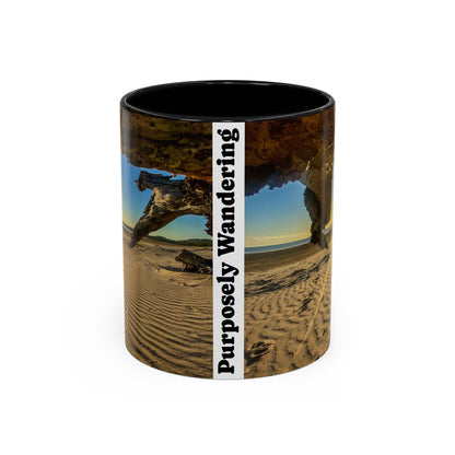 Purposely Wandering Accent Coffee Mug - Coastal Adventure Design - Perfect Gift for Nature Lovers