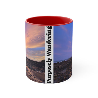Colorful Accent Mug - Purposefully Wandering Design - Perfect for Nature Lovers