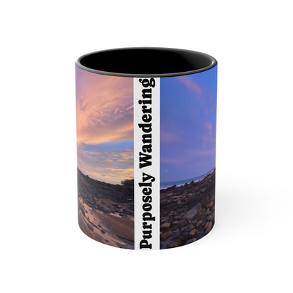 Colorful Accent Mug - Purposefully Wandering Design - Perfect for Nature Lovers