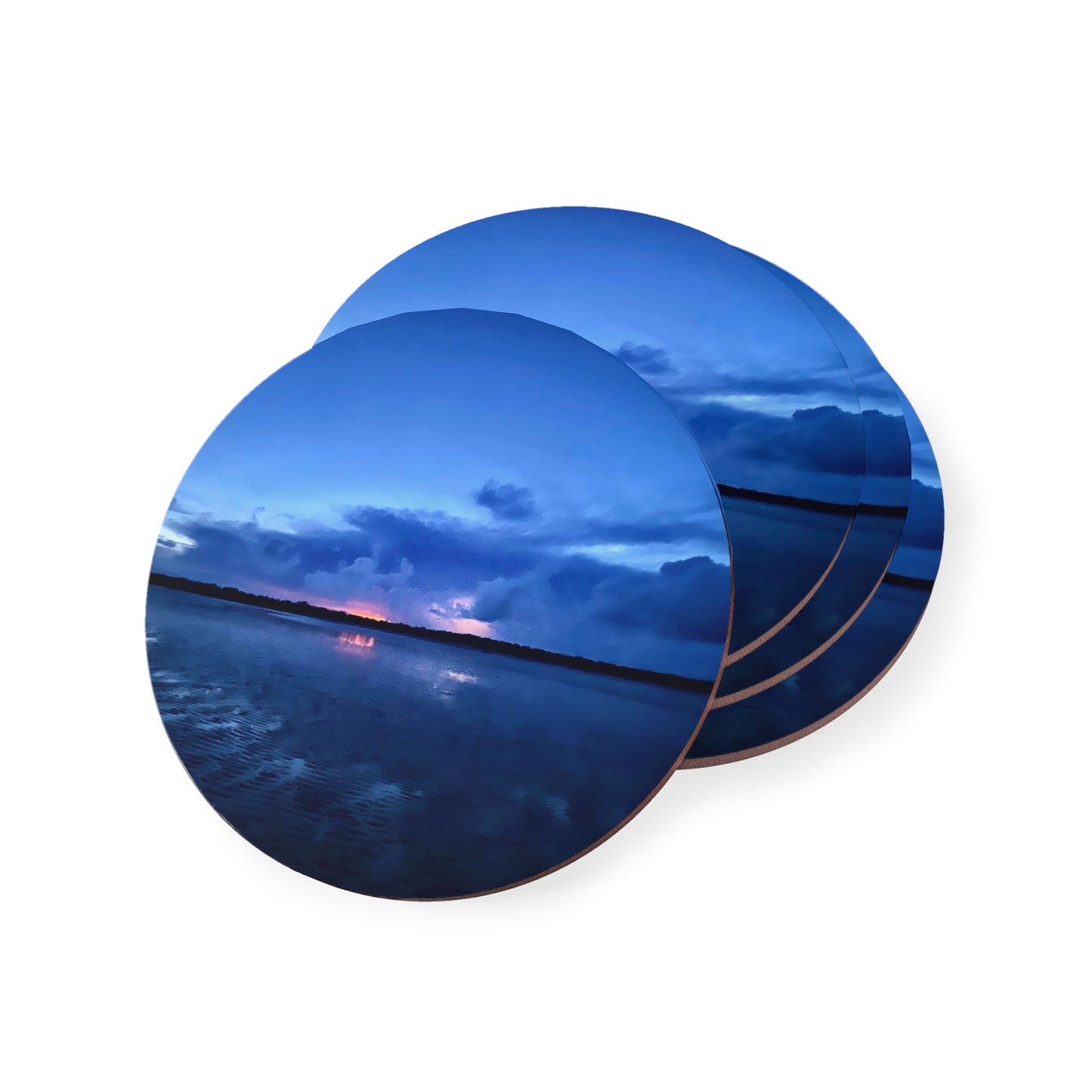 Serene Sunset Coasters - Set of 4 Decorative Drink Mats for Home Decor