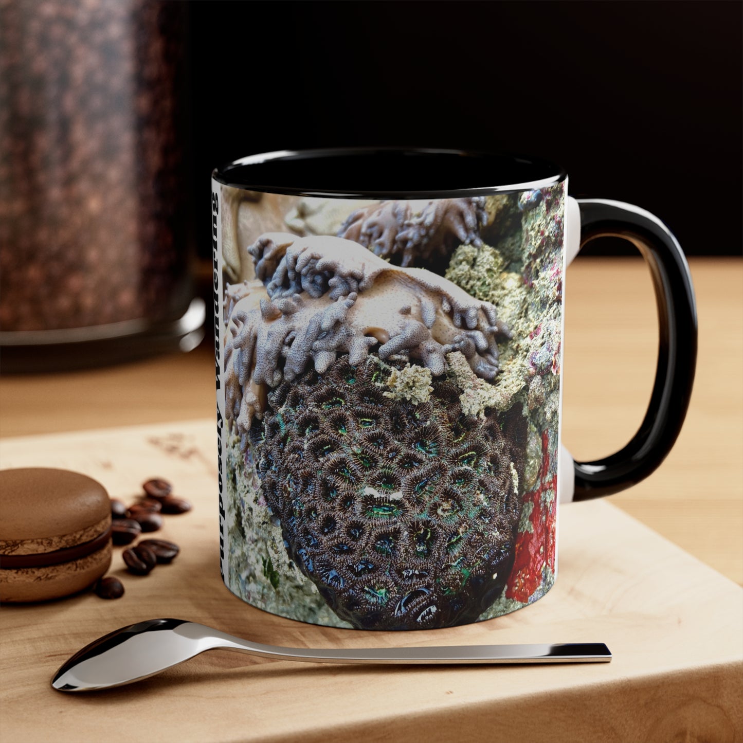 Purposely Wandering Coral Accent Mug - 11oz Colorful Coffee Cup