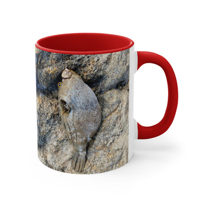 Fishing inspired- Puffer fish - Purposefully Wandering Colorful Accent Mug - 11oz Ceramic Coffee Cup